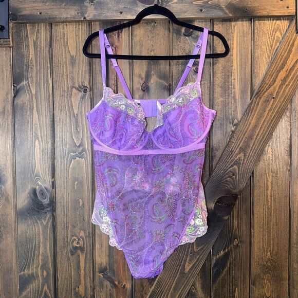 NWOT Savage X Fenty Bohemian Paisley Embroidered Teddy - Picture 4 of 10